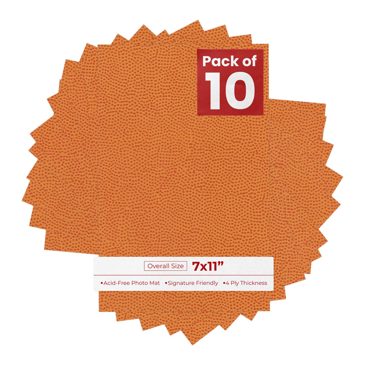 Basketball Texture 7x11 Uncut Mat Board - Blank Sheets, No Opening